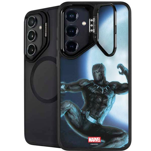 Marvel Black Panther Jumping Through Air Galaxy S25 Kickstand Case